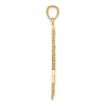 14k Polished and Textured Bow and Arrow Pendant - Image 2
