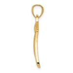 14k Gold Polished Ribbon Bow Pendant - Image 2