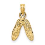 14K 3-D Polished Textured Ballerina Slippers Charm - Image 4