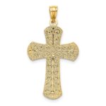 14K Two-tone Polished 2-Level Cross Pendant - Image 3