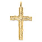 14K Large Tree Textured Cross Pendant - Image 3