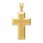 14K Polished / Textured Cross Pendant