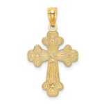 14K Two-tone Polished Filigree 2 Level Heart Cross Pendant - Image 3