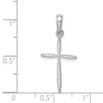 14K White Gold Polished Cross With Tapered Ends Pendant - Image 4