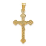 14k Polished Satin and Diamond-cut Crucifix Pendant - Image 3