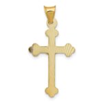 14k Polished Satin and Diamond-cut Crucifix Pendant - Image 4