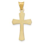 14k Polished Satin and Diamond-cut Crucifix Pendant - Image 4