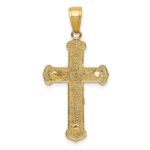 14K Polished Textured Crucifix Pendant - Image 4