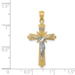 14k Two-tone Gold Polished Crucifix Pendant - Image 3