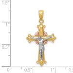 14K Tri-color Polished Crucifix Pendant - Image 3