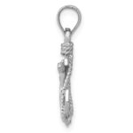 14k White Gold Polished Mariner Crucifix Pendant - Image 2