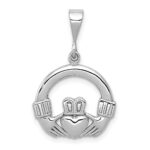 14k White Gold Claddagh Charm