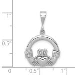 14k White Gold Claddagh Charm - Image 3
