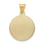 14K with Rose and White Rhodium Diamond-cut Solid Sagrado Corazon de Jesus Round Pendant - Image 4