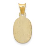 14K Polished Diamond-cut Corpus Oval Pendant - Image 4