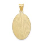 14K Polished Diamond-cut Corpus Oval Pendant - Image 4
