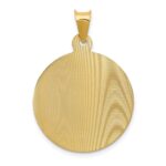 14K Polished Diamond-cut Corpus Circle Pendant - Image 4