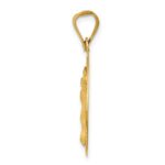 14K Polished Diamond-cut Corpus Circle Pendant - Image 2