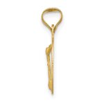 14K Polished Diamond-cut Corpus Circle Pendant - Image 2