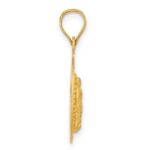 14K Polished Diamond-cut Solid Our Lady Of Guadalupe Round Pendant - Image 2