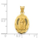 14K Polished Diamond-cut Semi-solid Our Lady Of Guadalupe Oval Pendant - Image 3