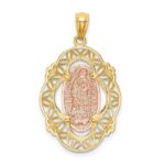 14K Two-tone with White Rhodium Our Lady of Guadalupe Pendant - Image 4