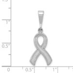 14k White Gold Awareness Ribbon Pendant - Image 4