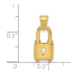 14K Polished Padlock Charm - Image 4