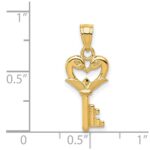 14K Polished Swans Heart Key Charm - Image 4