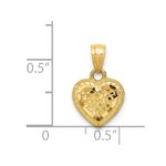 14k Diamond-cut Lattice Heart with Engravable Back Pendant - Image 3