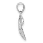 14k White Gold Polished Cut-out 3-Heart Pendant - Image 2