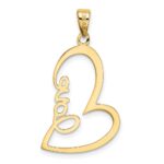 14k Gold Polished LOVE Heart Pendant - Image 3