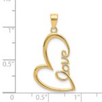 14k Gold Polished LOVE Heart Pendant - Image 4
