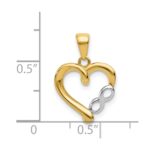 14K and White Rhodium Infinity Heart Pendant - Image 4