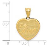 14k Polished TE AMO Heart Pendant - Image 4