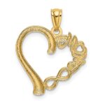 14k Polished MOM in Heart with Infinity Symbol Pendant - Image 3