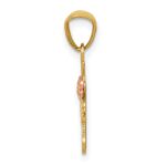 14k Two-tone Diamond-cut #1 GRANDMA with Rose Pendant - Image 2