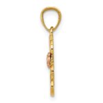 14k Two-tone with White Rhodium Diamond-cut #1 NANA with Rose Pendant - Image 2