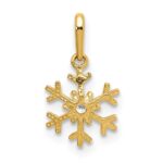 14k Polished CZ Snowflake Charm - Image 3