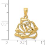 14k Polished Open Rose Pendant - Image 3