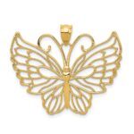 14k Polished Large Filigree Butterfly Pendant