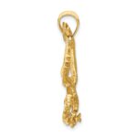 14k Satin Diamond-cut Eagle Pendant - Image 2