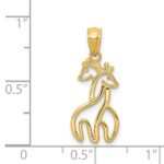 14K Polished Interlocking Giraffes Pendant - Image 4