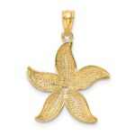 14k with White Rhodium Diamond-cut Starfish Pendant - Image 3