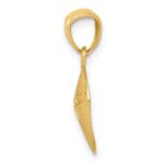 14k Satin Diamond-cut Sand Dollar Pendant - Image 2