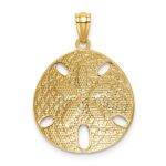 14k with White Rhodium Diamond-cut Polished Sand Dollar Pendant - Image 3