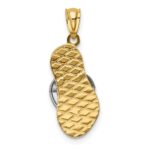 14K Yellow and Rose Gold with White Rhodium Sandal Pendant - Image 4