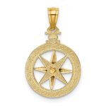 14k Diamond-cut Polished Compass Pendant - Image 3