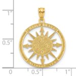 14K Satin / Polished I WOULD BE LOST WITHOUT YOU Compass Pendant - Image 2