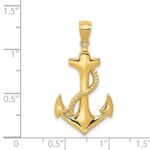 14k Polished Anchor with Rope Pendant - Image 4